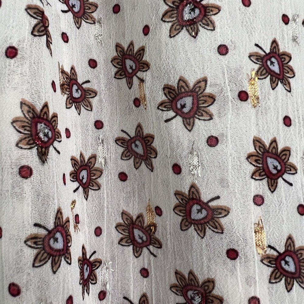 NWT Figueroa & Flower size XL Blouse Patterned with Gold/Silver Dots Flowy Boho - Picture 3 of 9